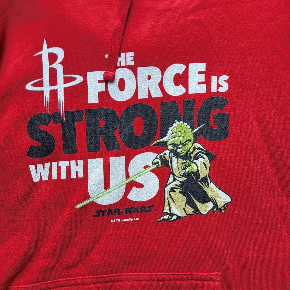 Houston Rockets Men Hoodie 3XL Red Fanatics Star Wars Yoda The Force‎